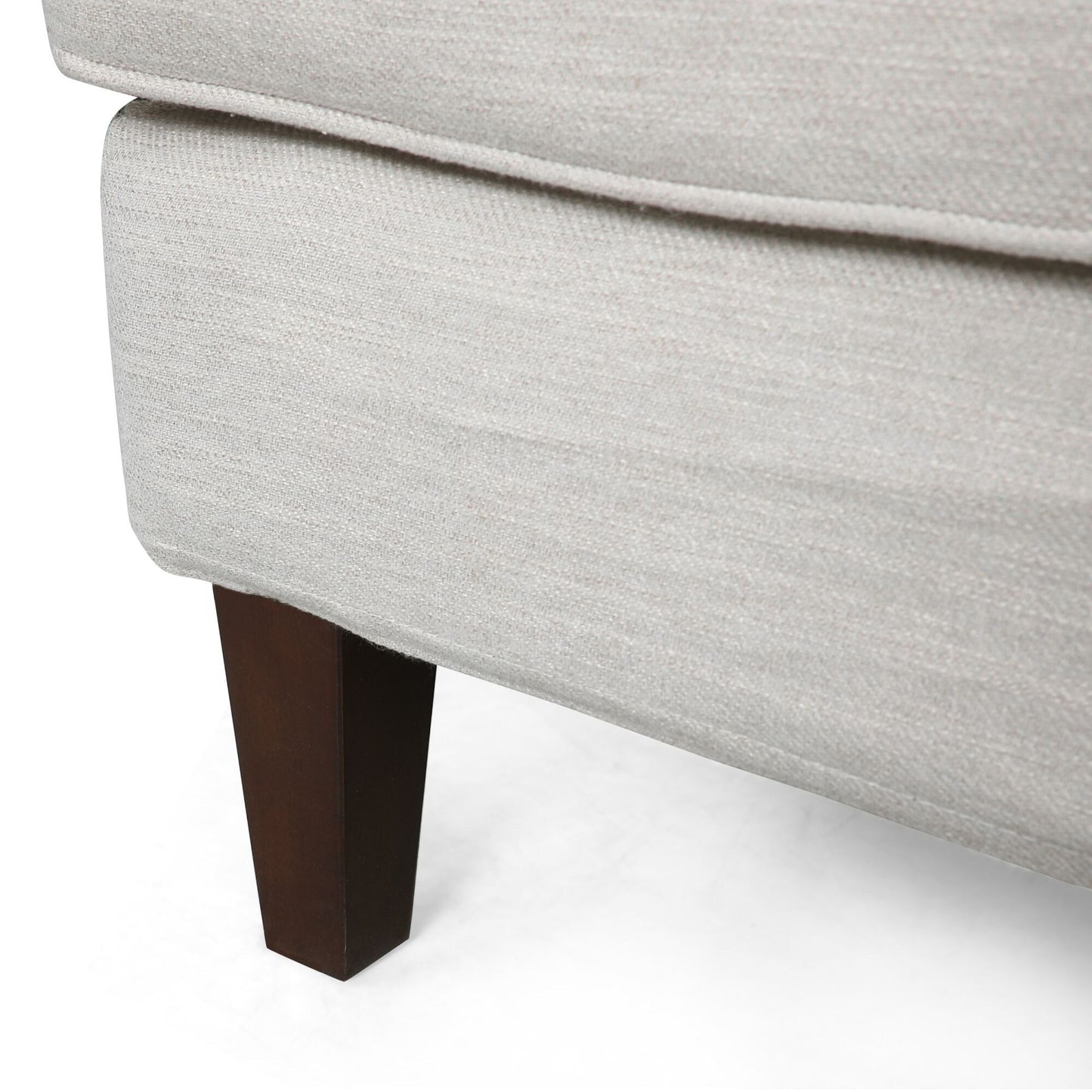 Canapé causeuse beige moderne 73,5 places rembourré avec coussins et pieds en bois pour le salon