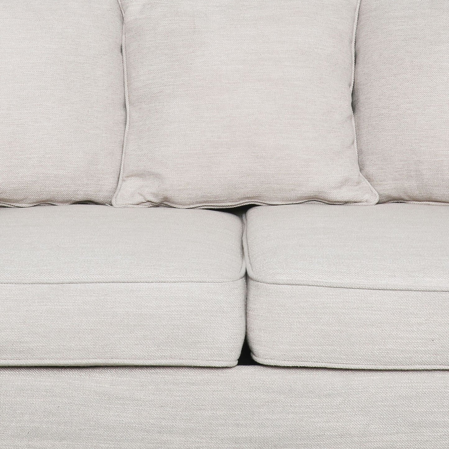 Canapé causeuse beige moderne 73,5 places rembourré avec coussins et pieds en bois pour le salon