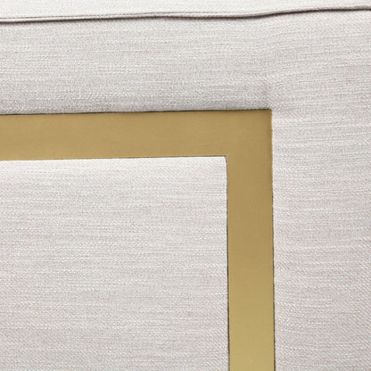 Canapé 3 places beige moderne rembourré avec coussins et pieds en bois pour le salon (80,25)