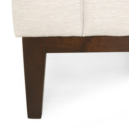 Canapé 3 places beige moderne 80 avec pieds en bois et coussins assortis pour le salon