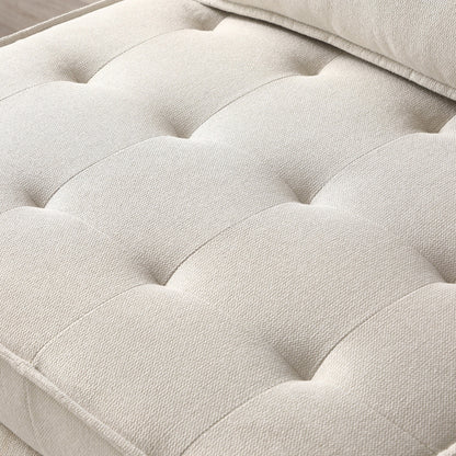 Canapé-lit gigogne ottoman beige avec dossier réglable