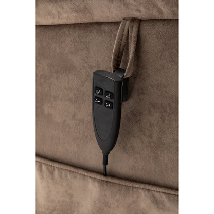 Fauteuil inclinable électrique surdimensionné beige avec moteur OKIN, relevage à plat à 180°, siège extra-large et poches de rangement