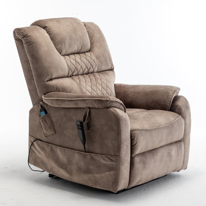 Fauteuil inclinable électrique surdimensionné beige avec moteur OKIN et position allongée à 180°