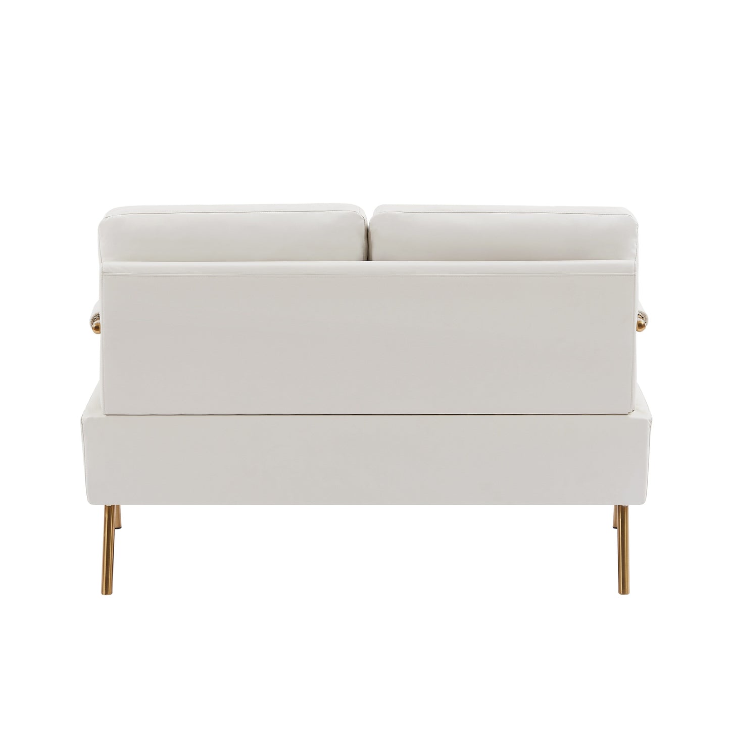 Canapé causeuse en tissu beige adapté aux animaux de compagnie avec coussin amovible