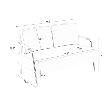 Canapé causeuse en tissu beige adapté aux animaux de compagnie avec coussin amovible