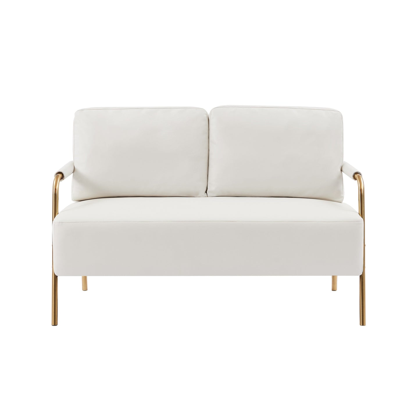 Canapé causeuse en tissu beige adapté aux animaux de compagnie avec coussin amovible