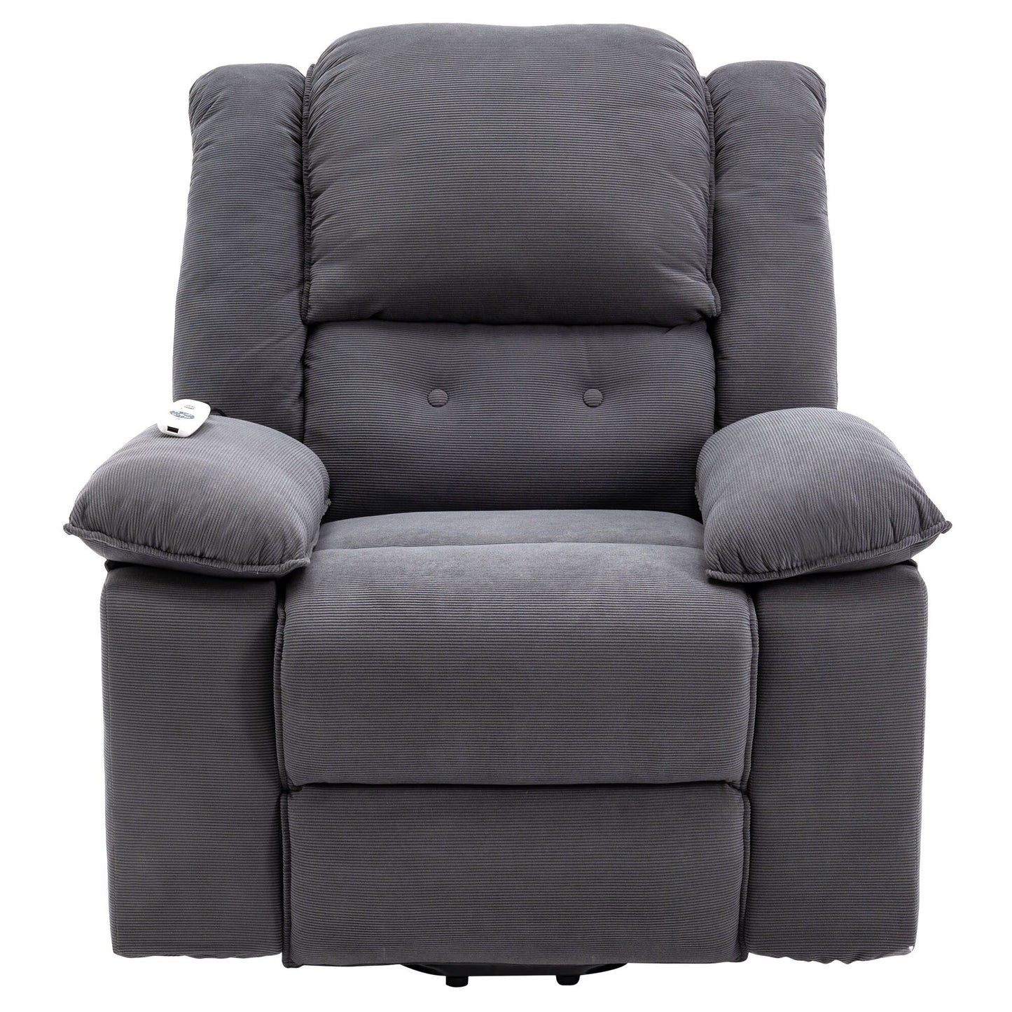 Fauteuil inclinable électrique beige avec massage, chauffage et accoudoirs rétractables