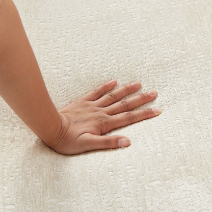 Canapé-lit simple rond en chenille beige avec coussin de dossier