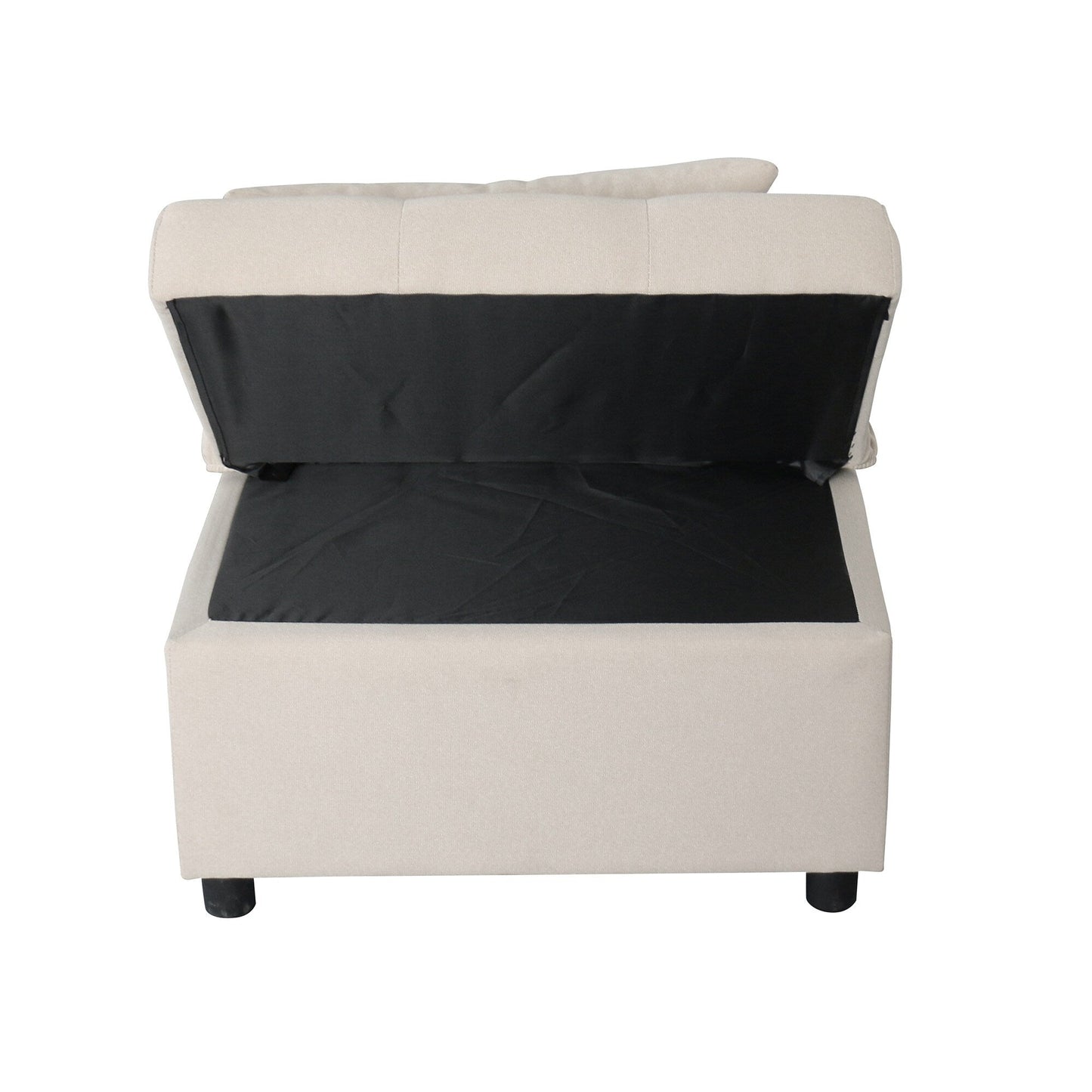 Canapé-lit ottoman simple pliable beige avec dossier réglable