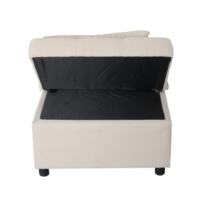 Canapé-lit ottoman simple pliable beige avec dossier réglable
