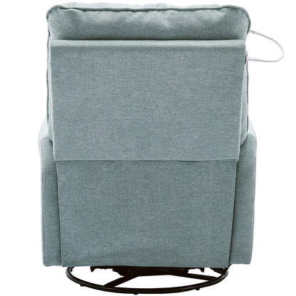 Fauteuil inclinable pivotant beige avec ports USB et base à bascule