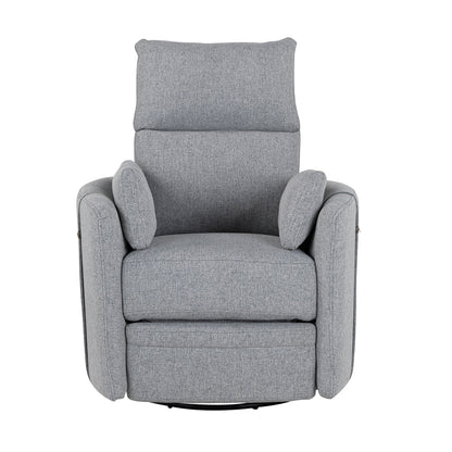 Fauteuil inclinable pivotant beige avec réglage manuel, rotation à 360° et deux oreillers amovibles