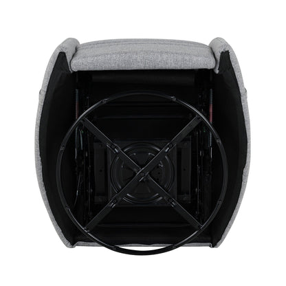 Fauteuil inclinable pivotant beige avec réglage manuel, rotation à 360° et deux oreillers amovibles