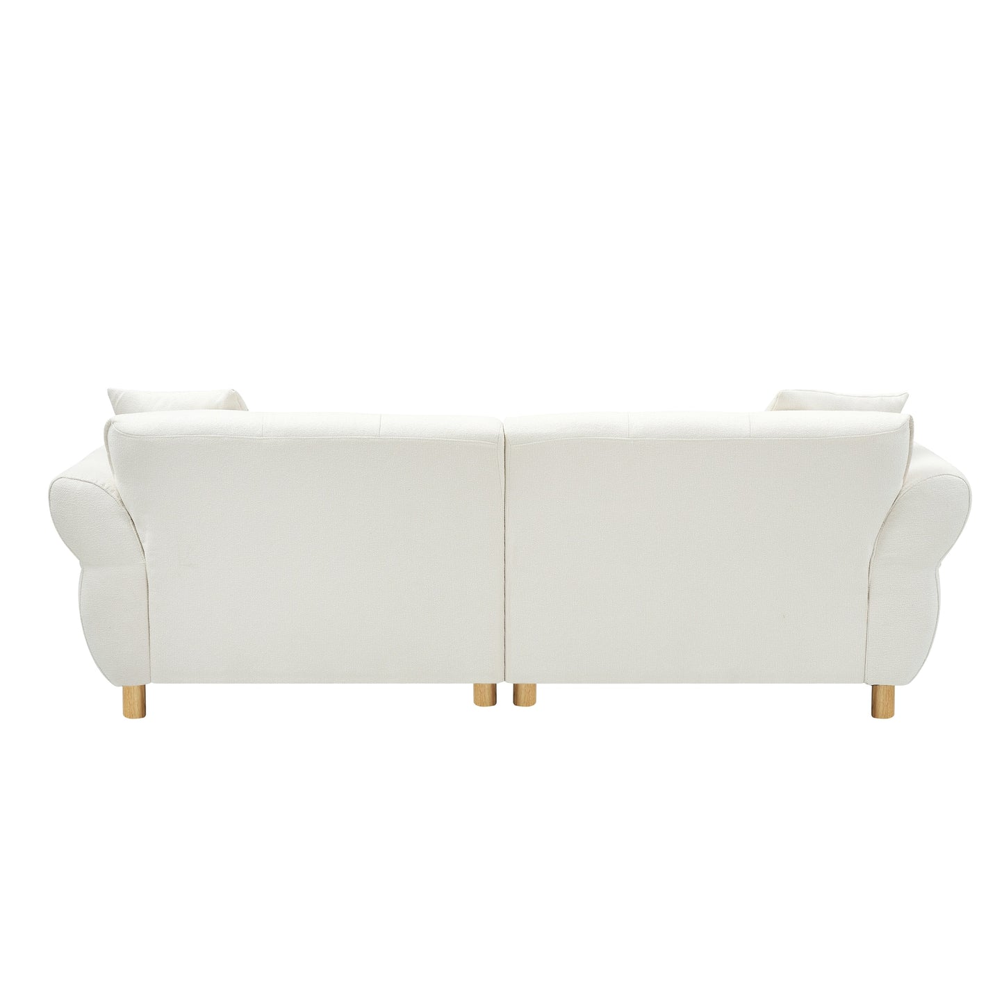 Canapé 3 places rembourré beige Teddy avec coussins assortis