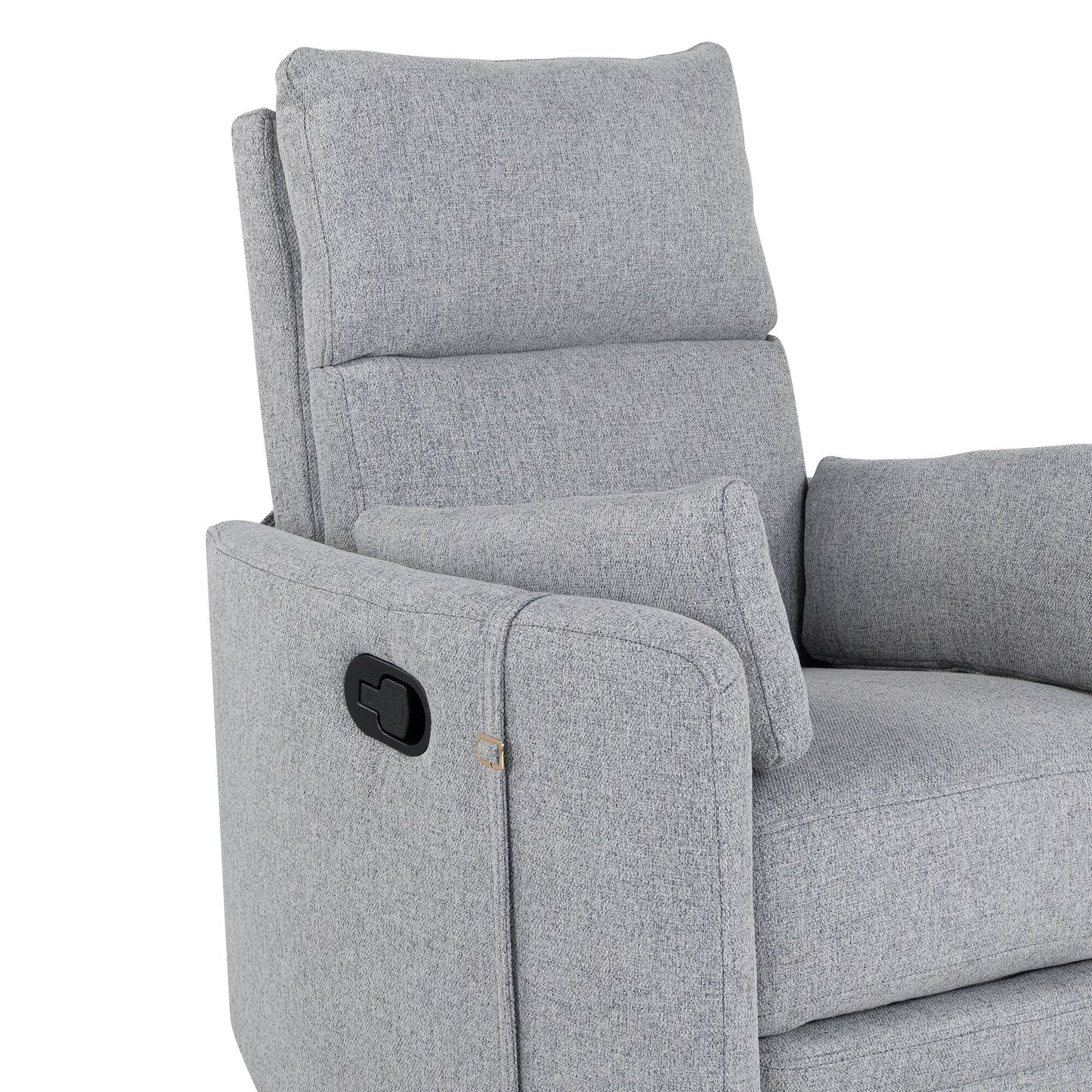 Fauteuil inclinable pivotant rembourré beige avec réglage manuel, rotation à 360° et deux coussins amovibles