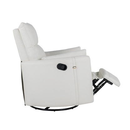 Fauteuil inclinable pivotant rembourré beige avec réglage manuel, rotation à 360° et deux coussins amovibles