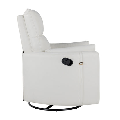 Fauteuil inclinable pivotant rembourré beige avec coussins amovibles