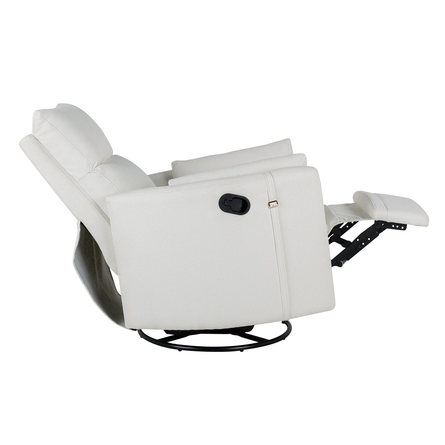 Fauteuil inclinable pivotant rembourré beige avec coussins amovibles