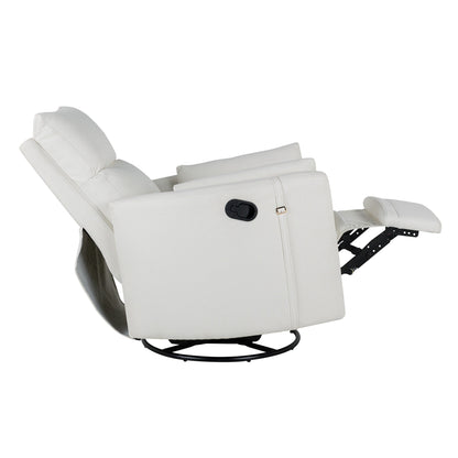 Fauteuil inclinable pivotant rembourré beige avec coussins amovibles