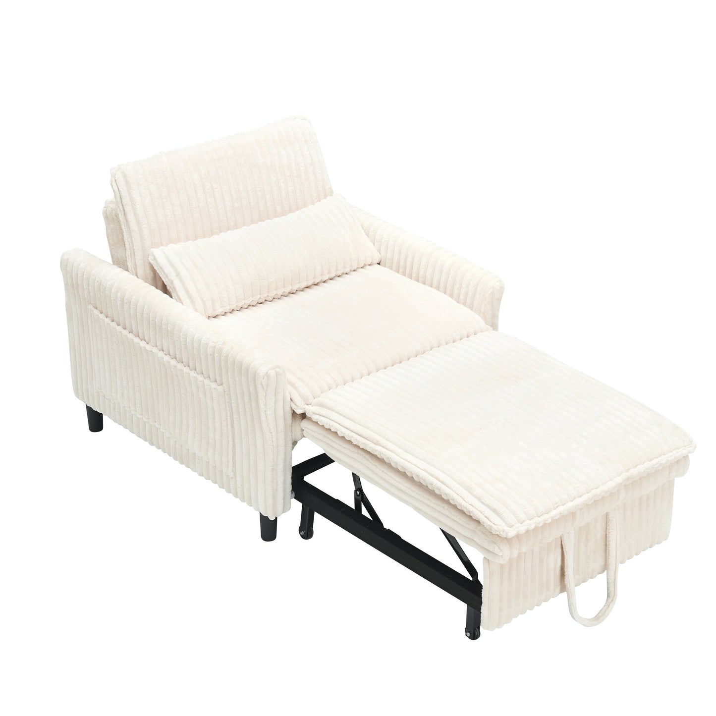 Chaise beige confortable pour petit appartement Chambre à coucher Balcon Petit canapé-lit Petit canapé paresseux Canapé avec oreiller