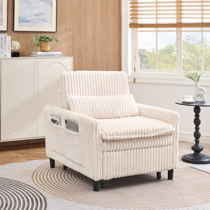 Chaise beige confortable pour petit appartement Chambre à coucher Balcon Petit canapé-lit Petit canapé paresseux Canapé avec oreiller