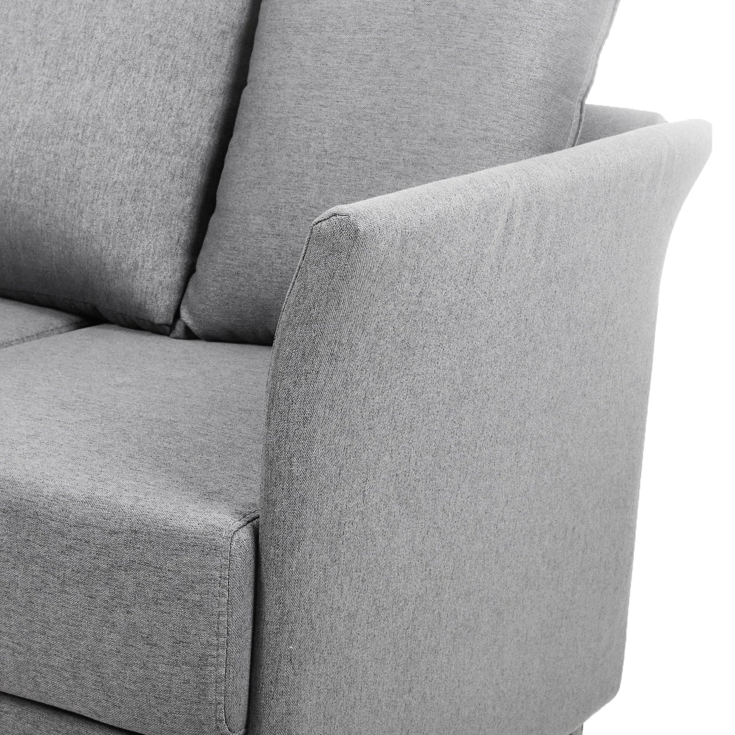 Canapé 3 places amovible en lin beige et gris avec structure en métal