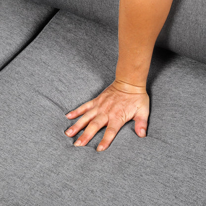 Canapé 3 places moderne en lin beige et gris, 65,55 $, avec structure en métal et coussins, pour le salon