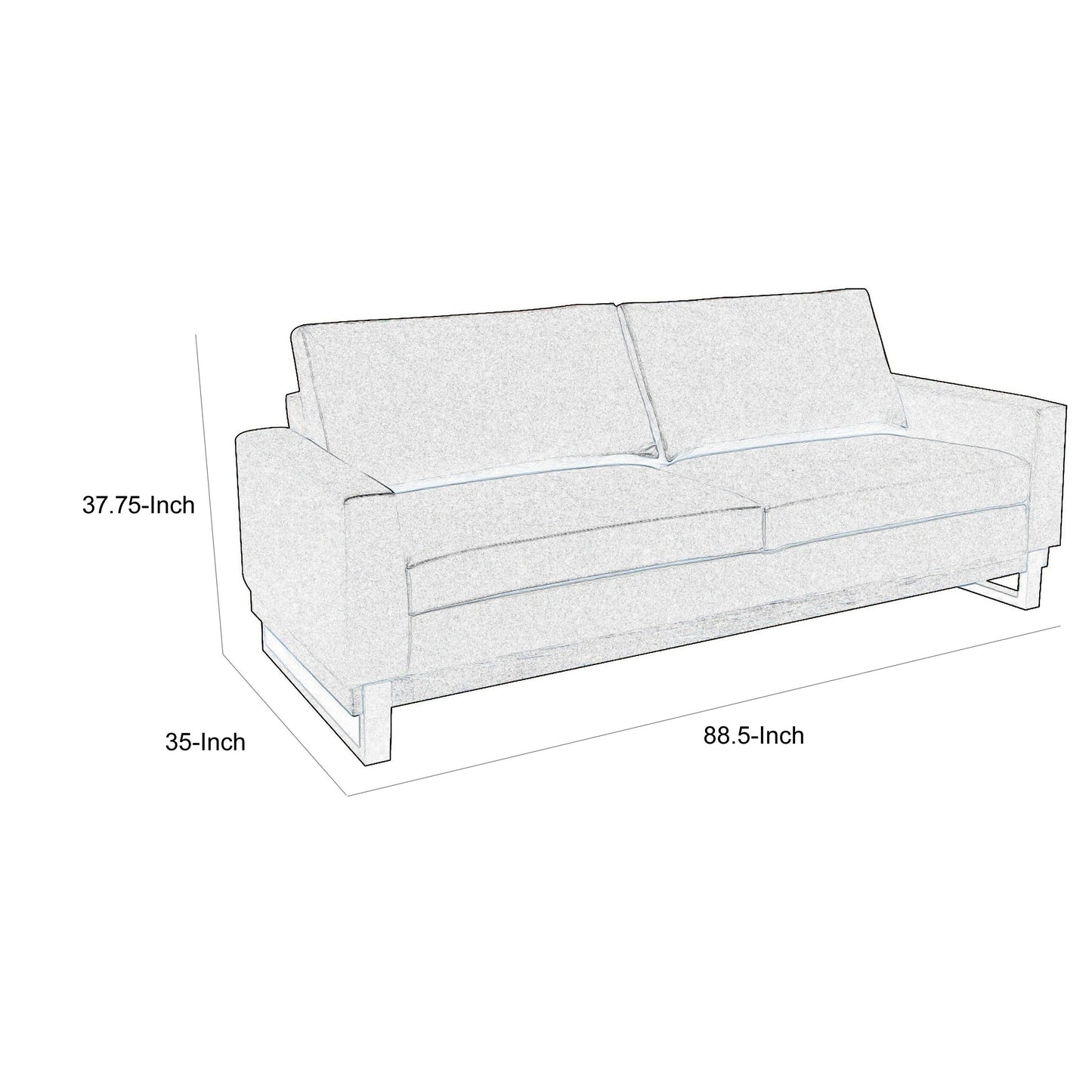 Canapé Berry, similicuir marron chocolat, mousse, pin massif, 226 cm