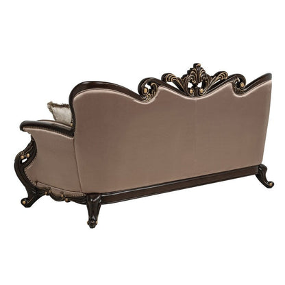 Canapé traditionnel Truvare Sandy Desert Espresso de Master Furniture avec accents dorés