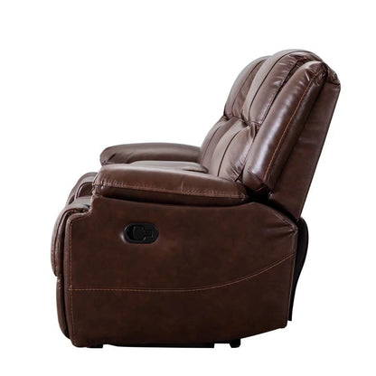 Ensemble de canapés inclinables manuels en cuir véritable de style moderne du milieu du siècle