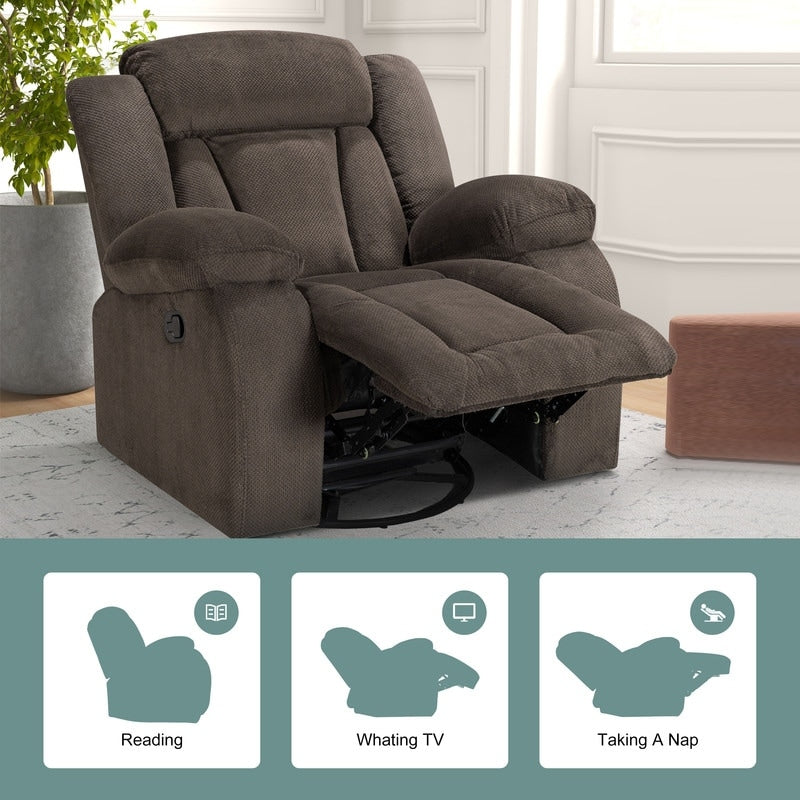 Fauteuil inclinable pivotant et rembourré