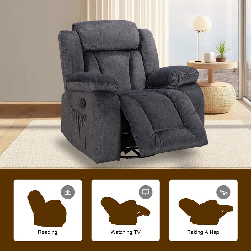 Fauteuil inclinable pivotant et rembourré