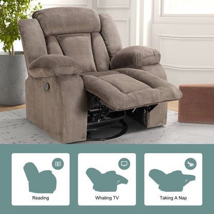 Fauteuil inclinable pivotant et rembourré