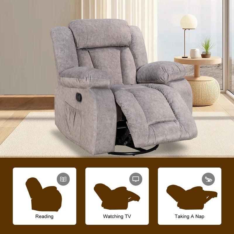 Fauteuil inclinable pivotant et rembourré