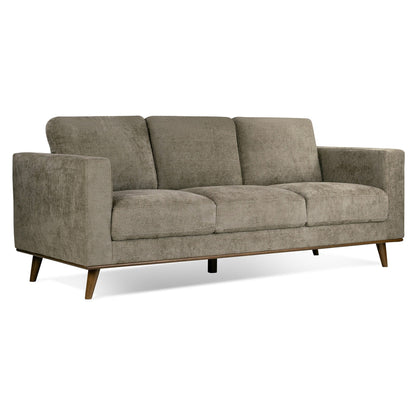 Canapé Bishop en velours côtelé marron avec pieds en bois de noyer