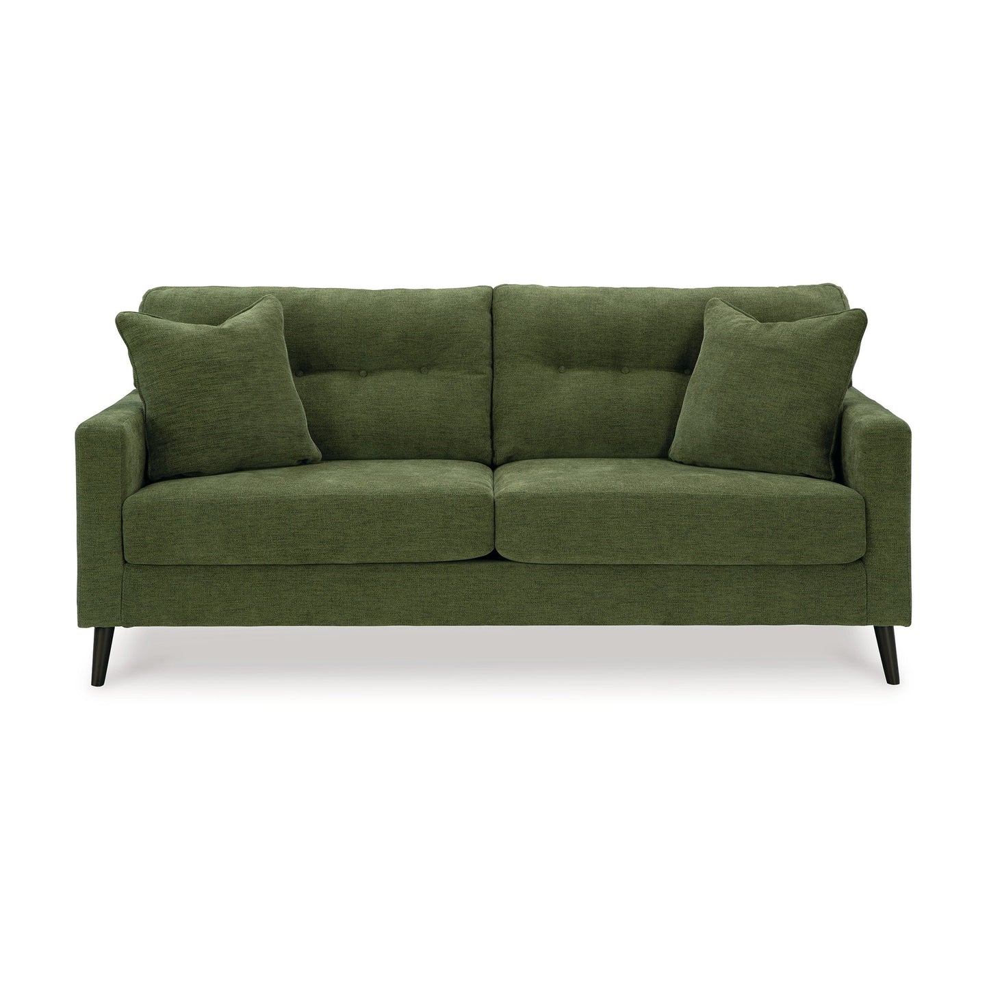 Canapé Bixy, 2 coussins décoratifs, 79 pouces, polyester touffeté vert