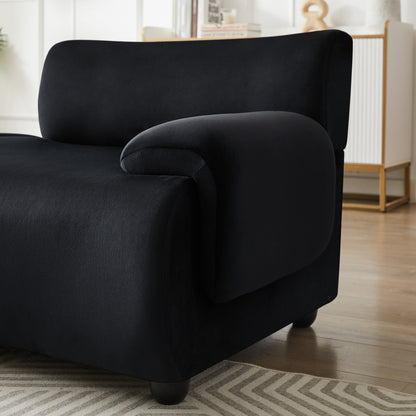 Canapé convertible noir en L de 105 po avec pouf amovible