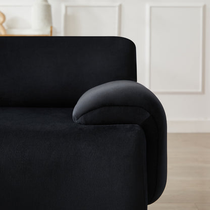 Canapé convertible noir en L de 105 po avec pouf amovible