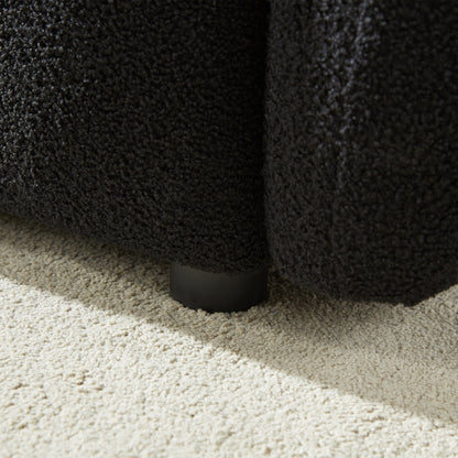 Canapé 1 place en tissu noir de 39,7 pouces avec rembourrage en mousse souple