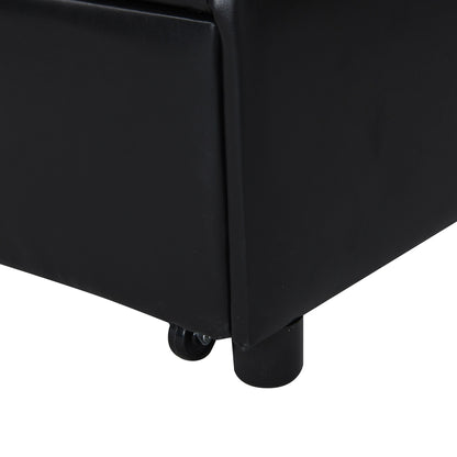 Canapé-lit ottoman simple pliable noir 39,8 avec dossier réglable et oreillers pour salon
