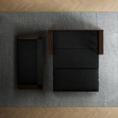 Canapé-lit convertible 3-en-1 noir 52,4 pouces avec système hydraulique et rangement, deux coussins moelleux pour le salon