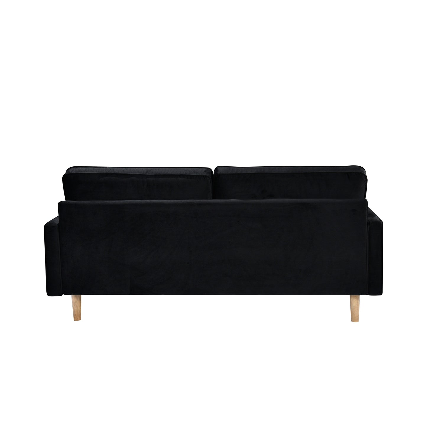 Canapé 3 places noir 70 avec coussin de remplissage en coton élastique et poupée de haute qualité pour le salon