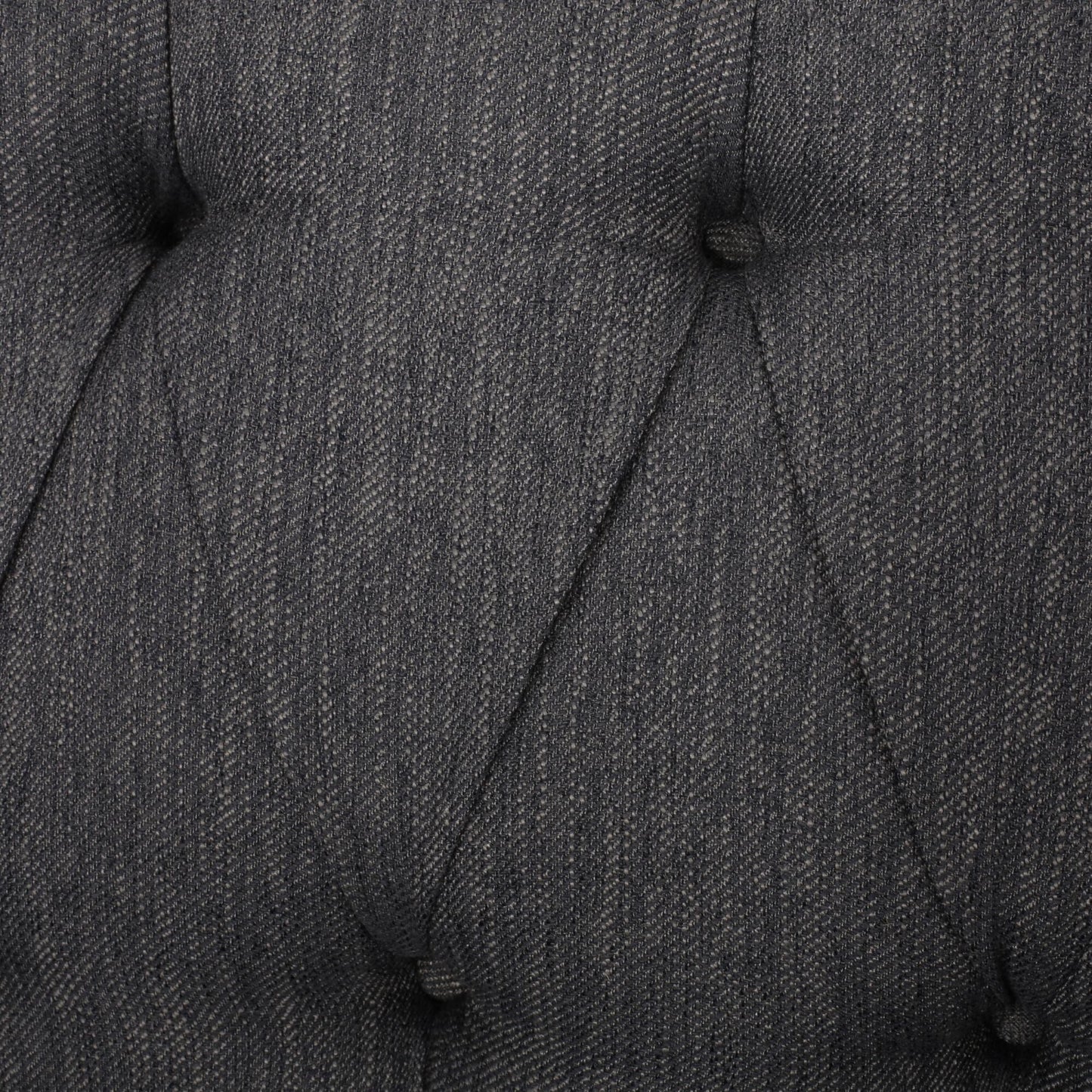 Canapé 3 places en tissu noir de 74 po avec détails rivetés et revêtement durable