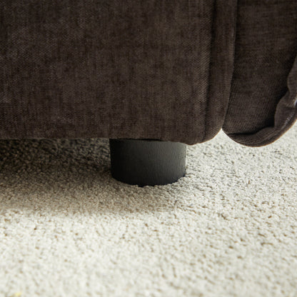 Canapé 3 places en chenille noire avec coussins supplémentaires