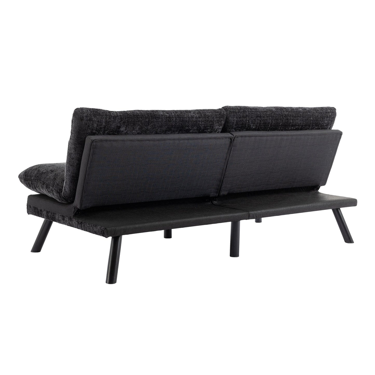 Canapé-lit futon convertible en chenille noire