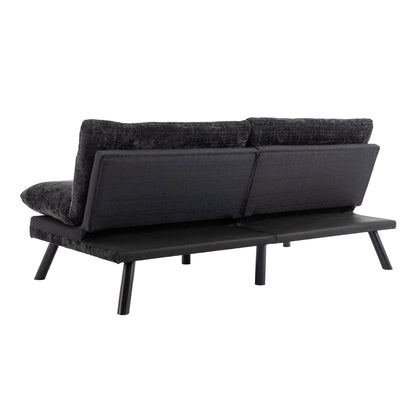 Canapé-lit futon convertible en chenille noire
