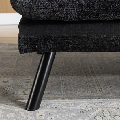 Canapé-lit futon convertible en chenille noire