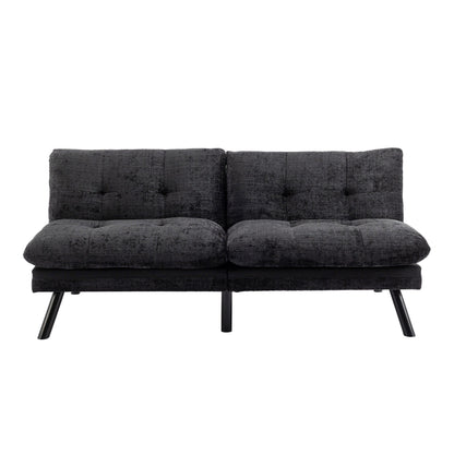 Canapé-lit futon convertible en chenille noire