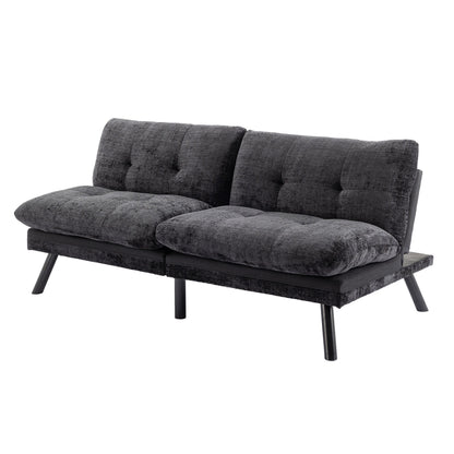 Canapé-lit futon convertible en chenille noire