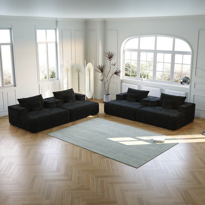 Canapé-lit simple en chenille noire avec coussin de dossier